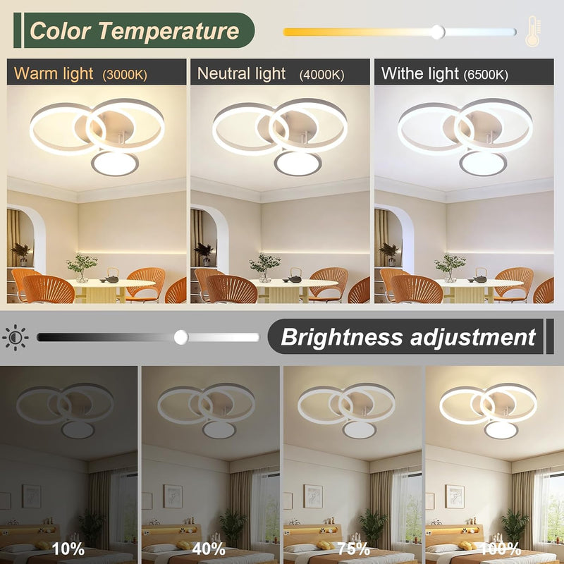 LED Ceiling Light 45W 3771lm Lights for Bedroom