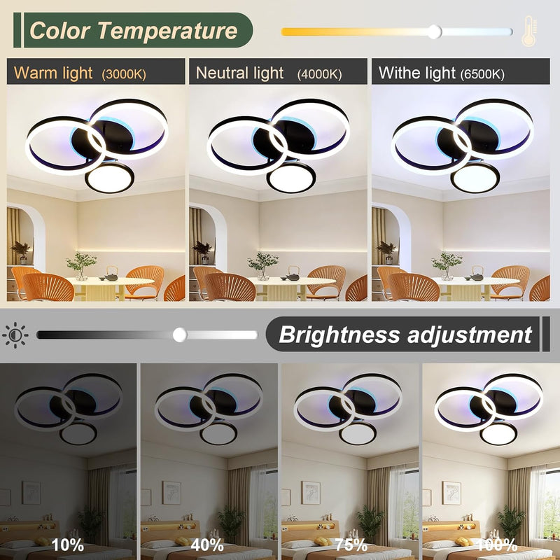 LED Ceiling Light 45W 3771lm Lights for Bedroom
