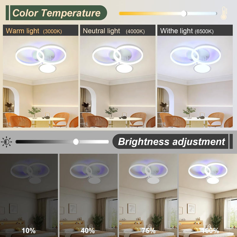 LED Ceiling Light 45W 3771lm Lights for Bedroom