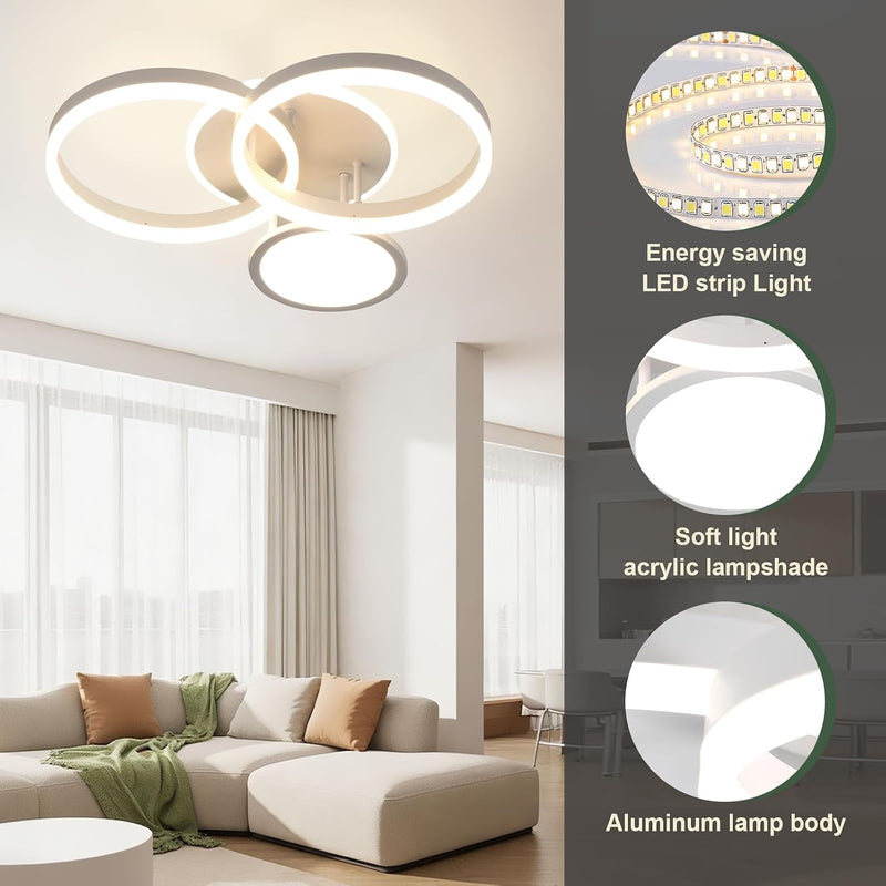 LED Ceiling Light 45W 3771lm Lights for Bedroom