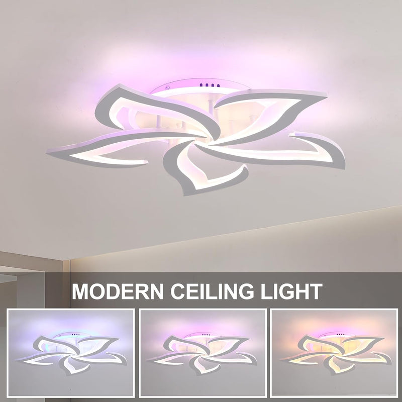 LED Ceiling Light 70W Dimmable 8-Petal Lamp