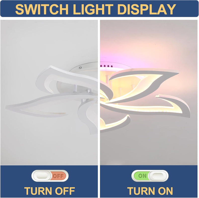 LED Ceiling Light 70W Dimmable 8-Petal Lamp