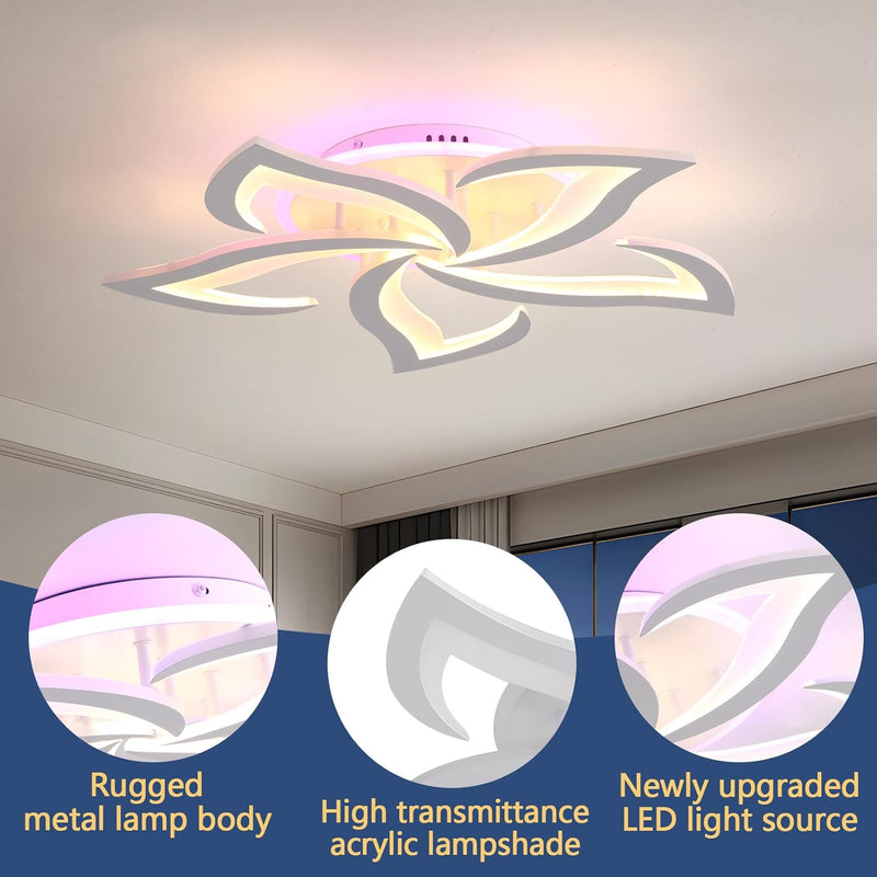 LED Ceiling Light 70W Dimmable 8-Petal Lamp