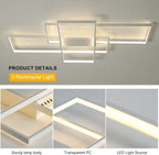 LED Ceiling Light 75W Modern Lamp 3-Squares Aluminium