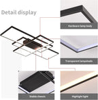 LED Ceiling Light 75W Modern Lamp 3-Squares Aluminium
