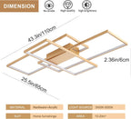 LED Ceiling Light 75W Modern Lamp 3-Squares Aluminium