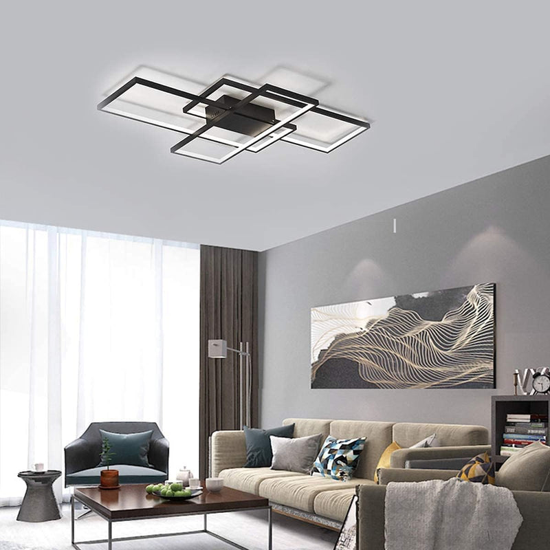 LED Ceiling Light 75W Modern Lamp 3-Squares Aluminium