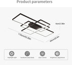 LED Ceiling Light 75W Modern Lamp 3-Squares Aluminium