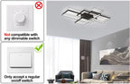 LED Ceiling Light 75W Modern Lamp 3-Squares Aluminium
