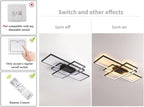 LED Ceiling Light 75W Modern Lamp 3-Squares Aluminium