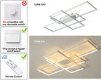 LED Ceiling Light 75W Modern Lamp 3-Squares Aluminium