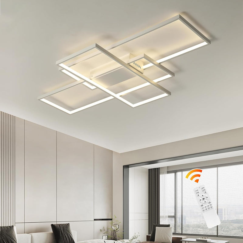 LED Ceiling Light 75W Modern Lamp 3-Squares Aluminium
