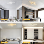 LED Ceiling Light 75W Modern Lamp 3-Squares Aluminium