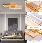LED Ceiling Light 75W Modern Lamp 3-Squares Aluminium