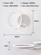 LED Ceiling Light Creative Aluminium Lamp 54W 5400lm