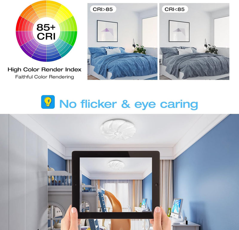 LED Ceiling Light Dimmable 3000K- 6500K Round Lights