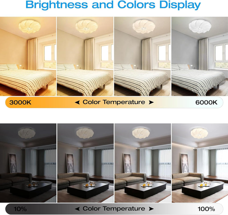 LED Ceiling Light Dimmable 3000K- 6500K Round Lights