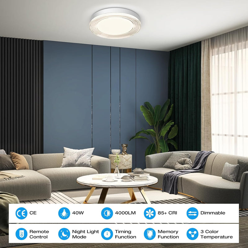 15.7in LED Ceiling Light 40W Dimmable Colour Temperature
