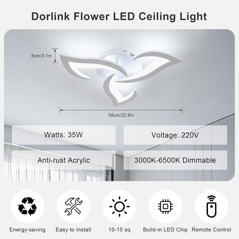 LED Ceiling Light Dimmable 36W 3240lm Modern Design