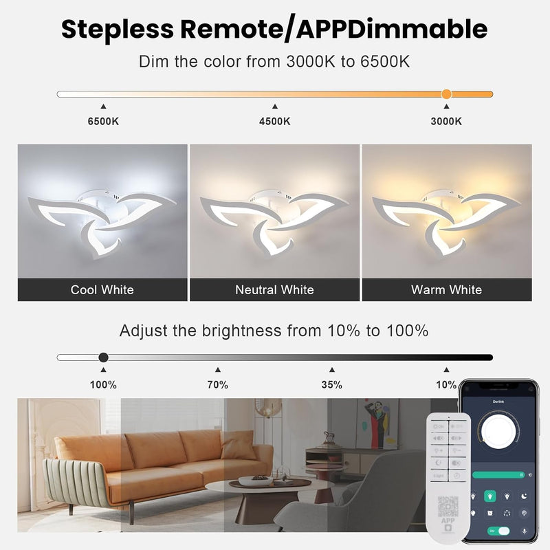 LED Ceiling Light Dimmable 36W 3240lm Modern Design