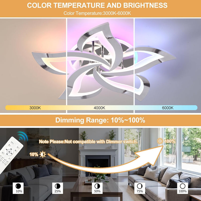 LED Ceiling Light Dimmable 70W Modern Flush Lights