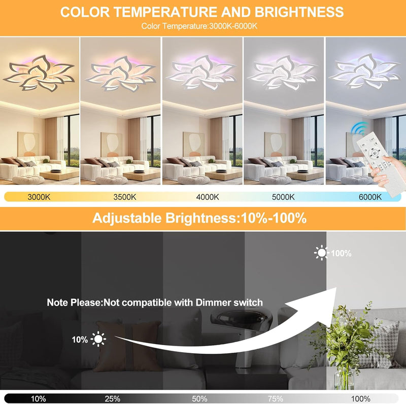 LED Ceiling Light Dimmable 70W Modern Flush Lights
