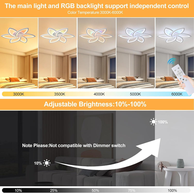 LED Ceiling Light Dimmable 70W Modern Flush Lights
