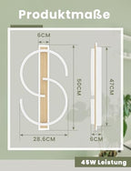LED Ceiling Light Dimmable Lamp Wood Living Room
