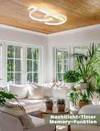 LED Ceiling Light Dimmable Lamp Wood Living Room