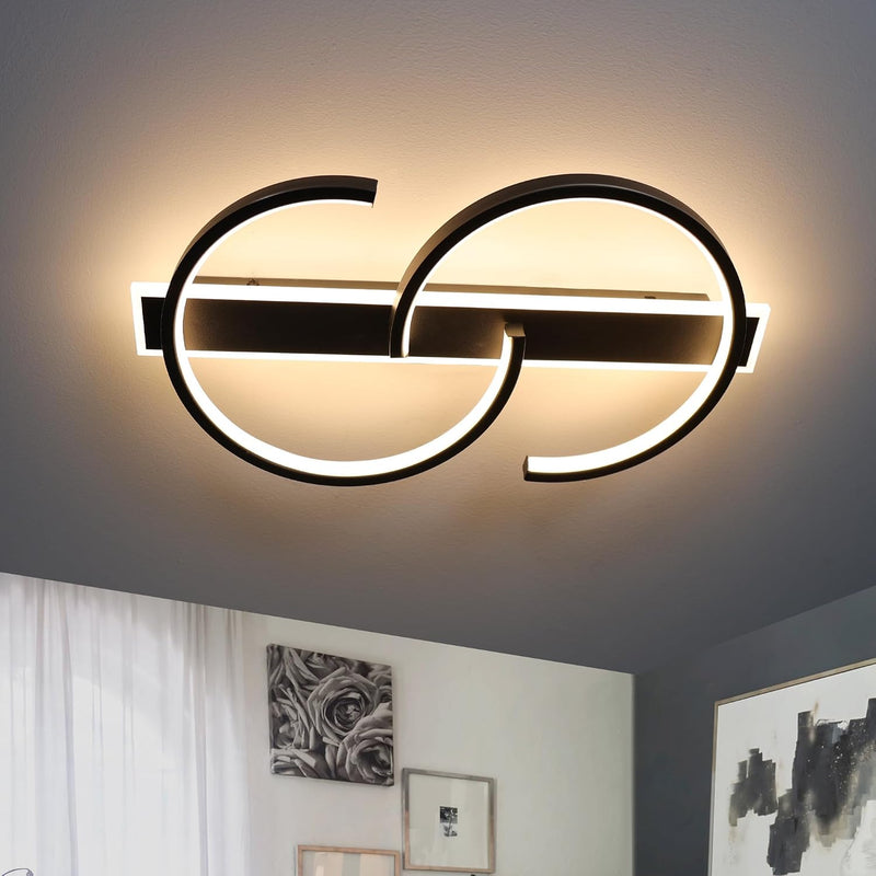 LED Ceiling Light Dimmable Lamp Wood Living Room