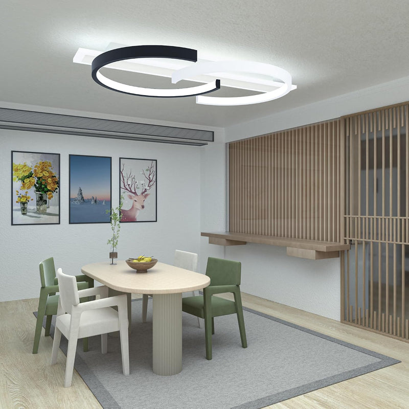 LED Ceiling Light Dimmable Lamp Wood Living Room