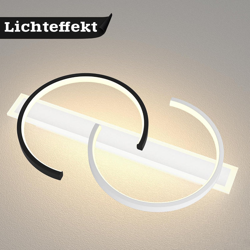 LED Ceiling Light Dimmable Lamp Wood Living Room