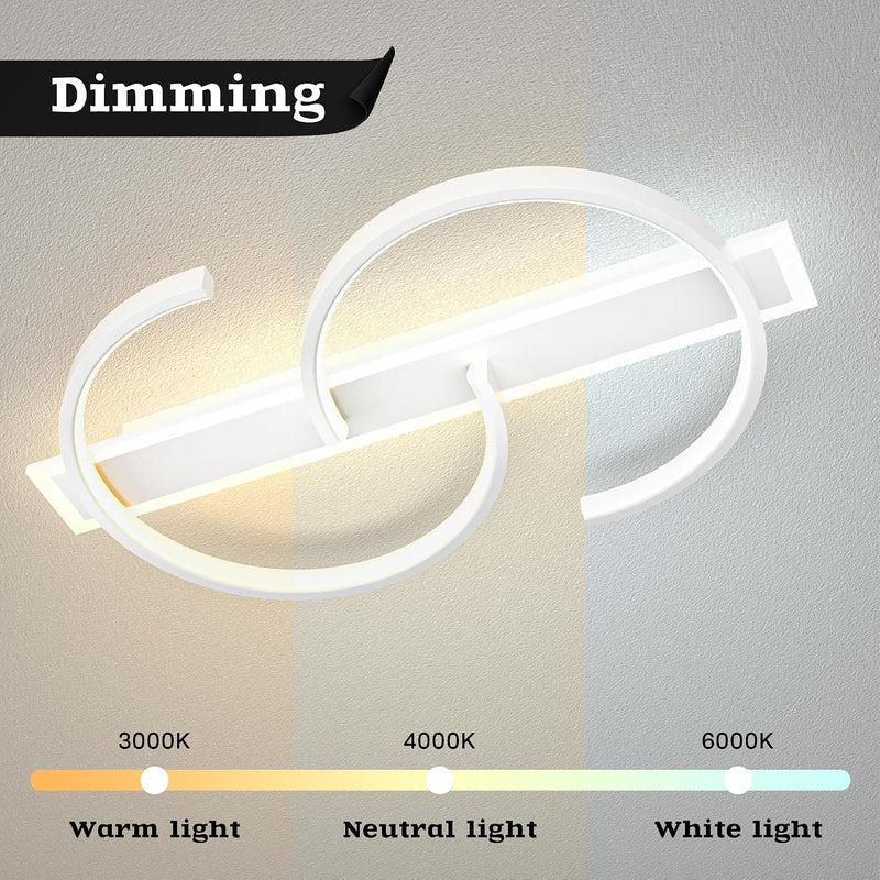 LED Ceiling Light Dimmable Lamp Wood Living Room