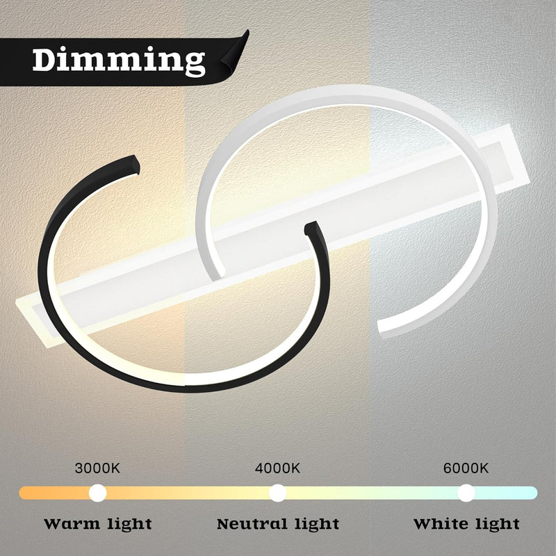 LED Ceiling Light Dimmable Lamp Wood Living Room