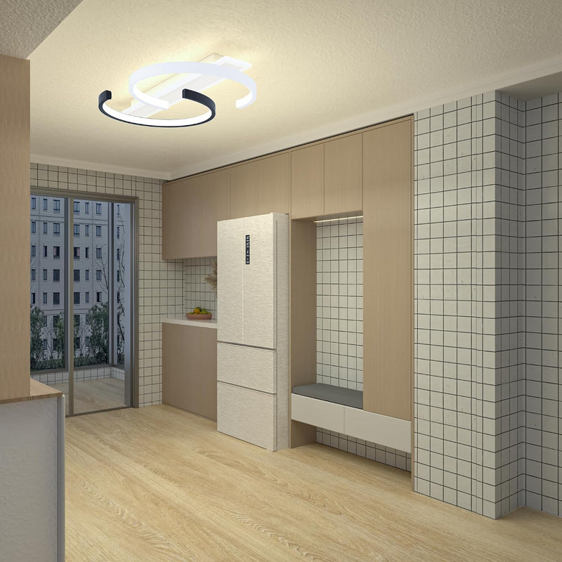 LED Ceiling Light Dimmable Lamp Wood Living Room