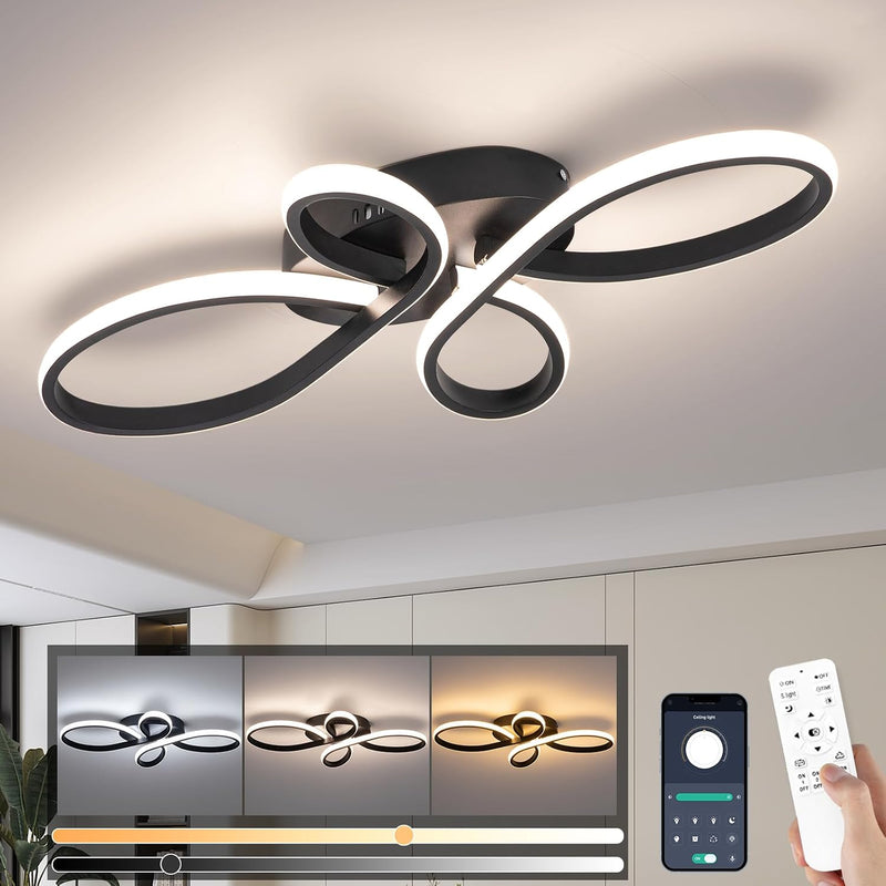 LED Ceiling Light Dimmable Modern Lamp with Remote