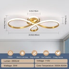 LED Ceiling Light Dimmable Modern Lamp with Remote