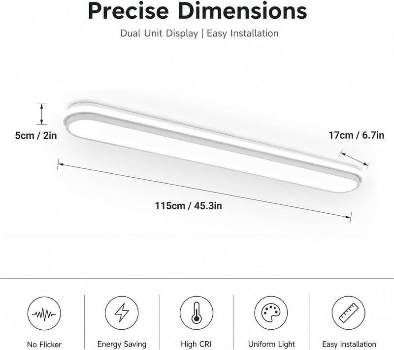 LED Ceiling Light Dimmable Modern Metal Linear