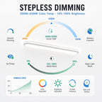 LED Ceiling Light Dimmable Modern Metal Linear