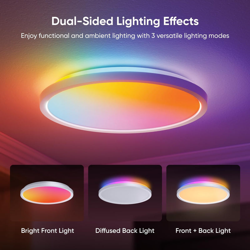 LED Ceiling Light Smart Rgbicw Flush Mount Dual-Sided