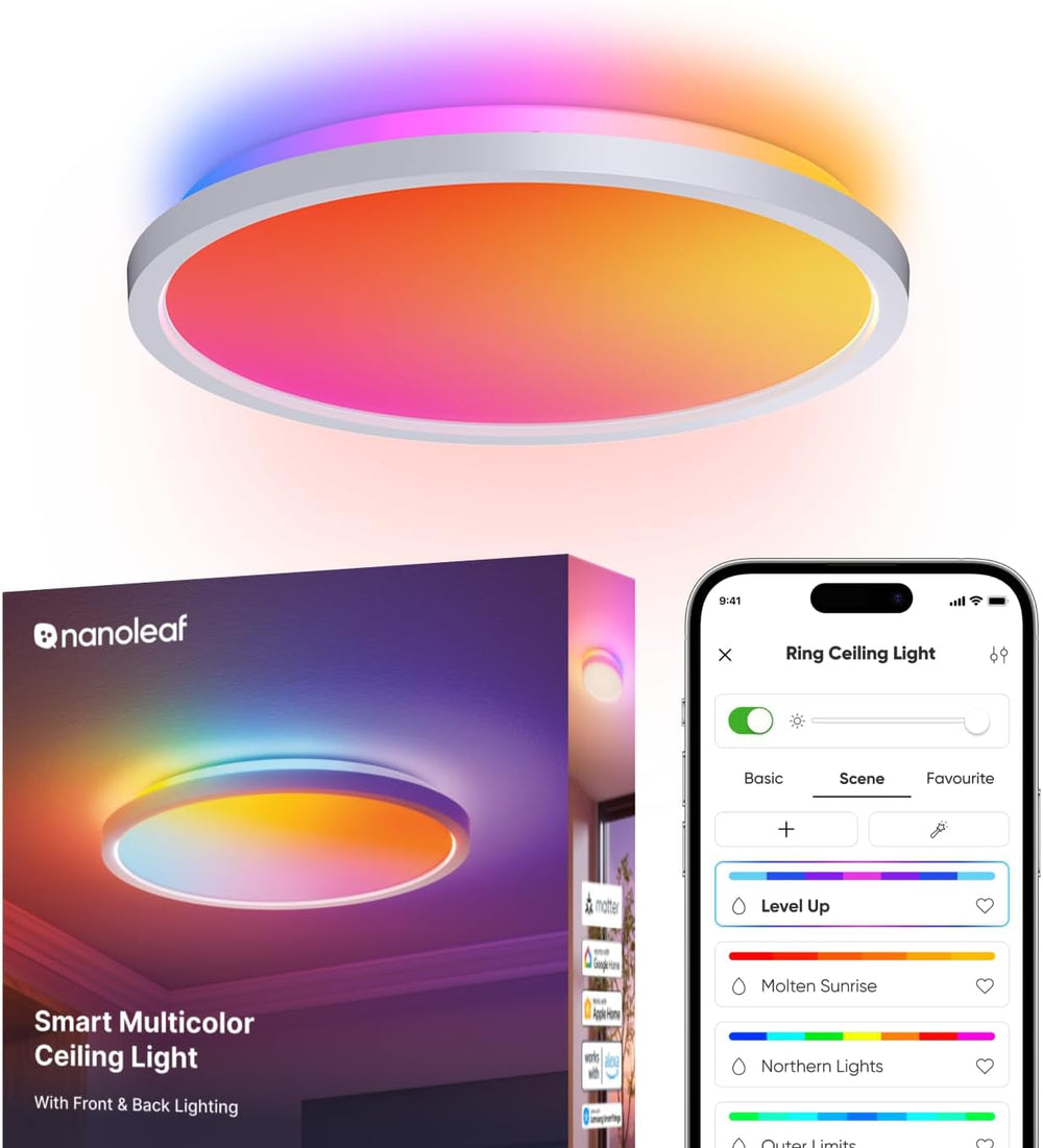 LED Ceiling Light Smart Rgbicw Flush Mount Dual-Sided