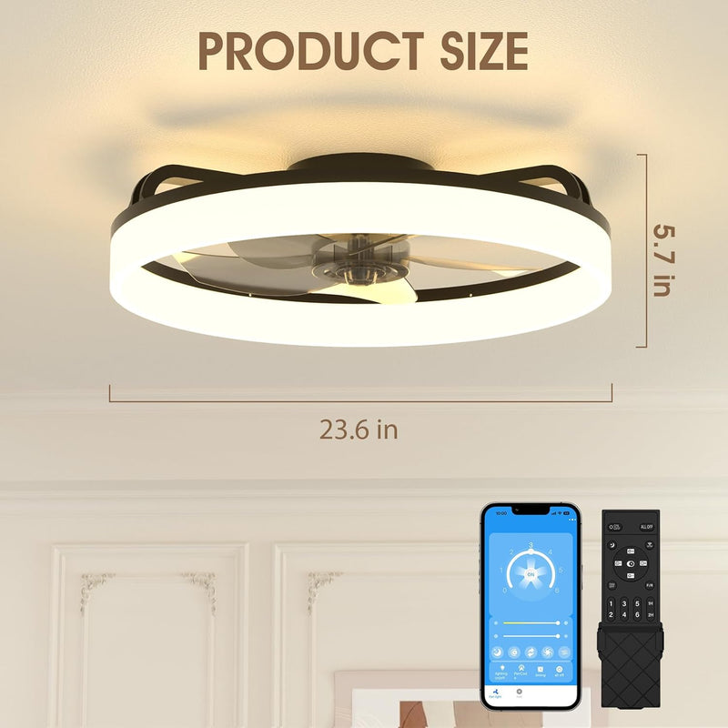 LED Ceiling Light with Fan and Remote
