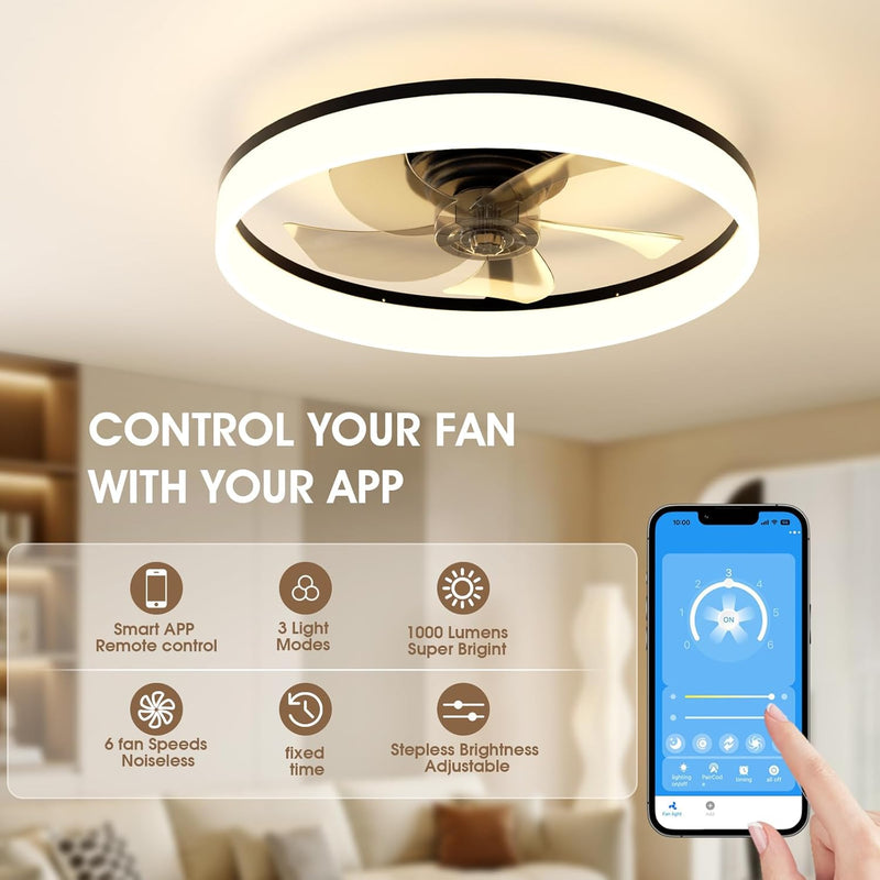 LED Ceiling Light with Fan and Remote