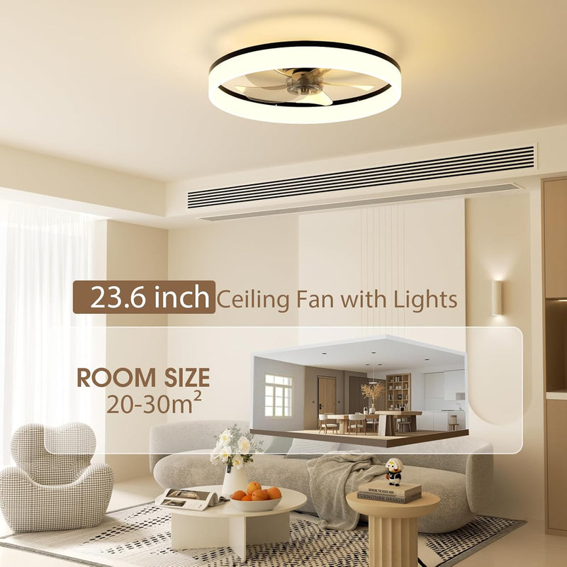 LED Ceiling Light with Fan and Remote