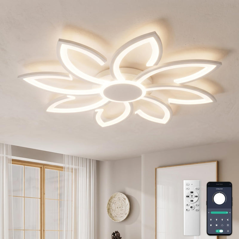 LED Ceiling Light with Remote Control 31.5" Chandeliers