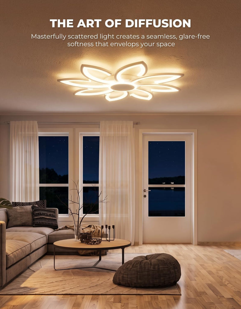 LED Ceiling Light with Remote Control 31.5" Chandeliers