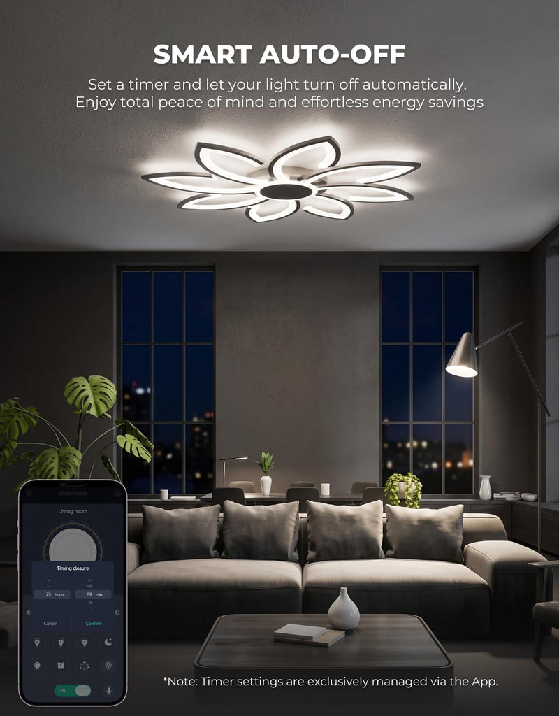 LED Ceiling Light with Remote Control 31.5" Chandeliers