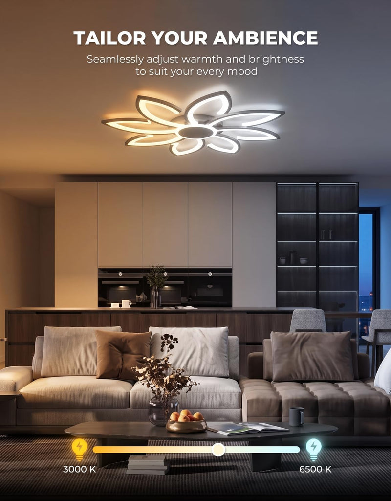 LED Ceiling Light with Remote Control 31.5" Chandeliers