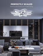 LED Ceiling Light with Remote Control 31.5" Chandeliers