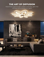 LED Ceiling Light with Remote Control 31.5" Chandeliers